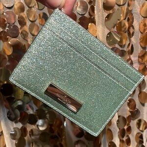 Kate Spade Glitter Green Gold Card Holder